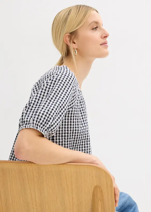 Kortermet bluse i 100% bomull, bonprix