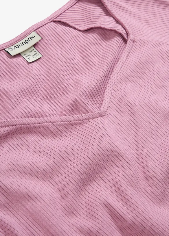 Ribbet topp i viskosemiks, bonprix