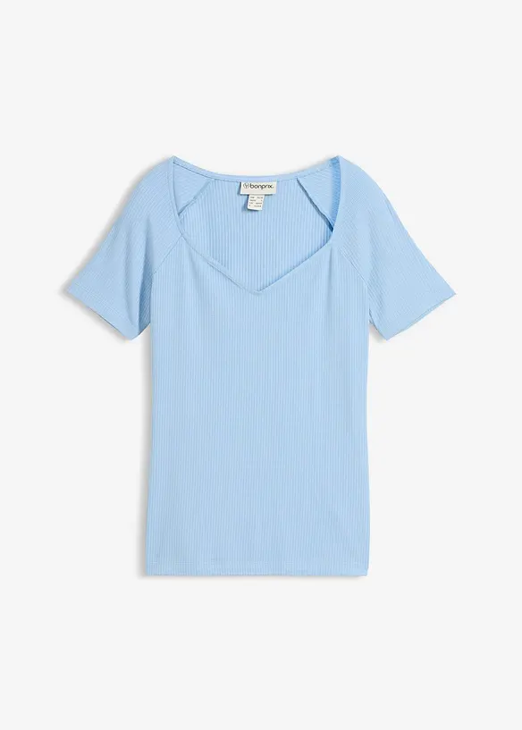 Ribbet topp i viskosemiks, bonprix