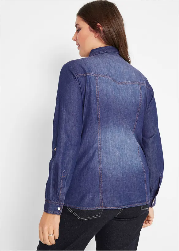 Denimskjorte i 100% &oslash;kologisk bomull, bonprix