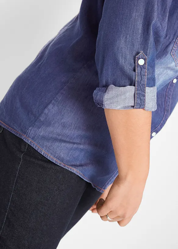 Denimskjorte i 100% &oslash;kologisk bomull, bonprix