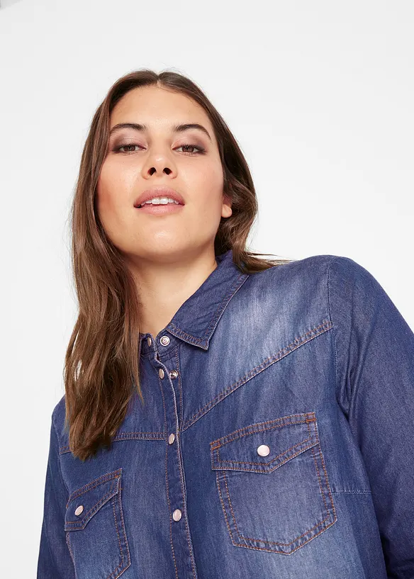 Denimskjorte i 100% &oslash;kologisk bomull, bonprix