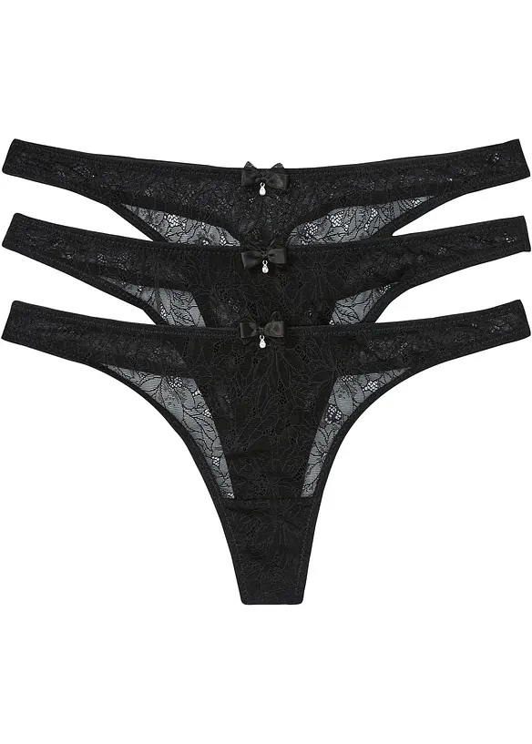 Mini-stringtruse av raffinert blonde (3-pack), bonprix