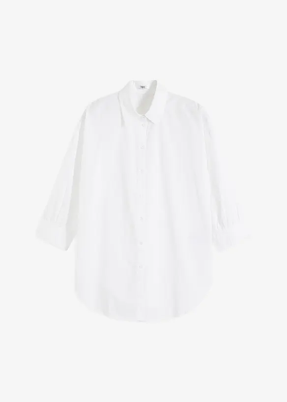 Oversized skjorte i bomull med 3/4-lange ermer, bonprix