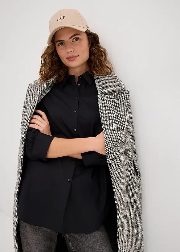 Oversized skjorte i bomull med 3/4-lange ermer, bonprix