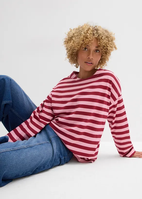 Oversized topp i ren bomull, bonprix