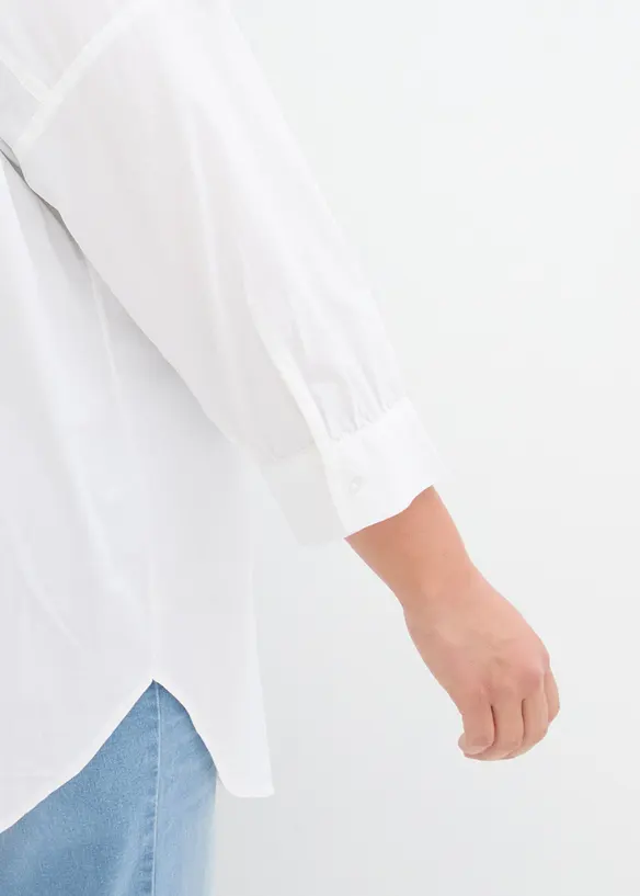 Oversized skjorte i bomull med 3/4-lange ermer, bonprix