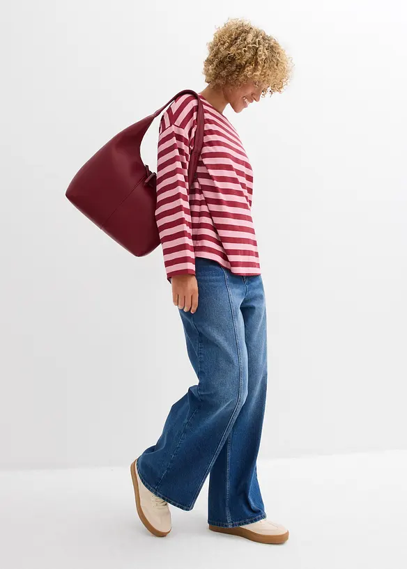 Oversized topp i ren bomull, bonprix