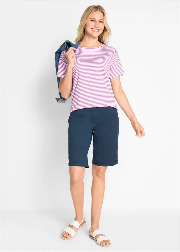 Papertouch-bermudashorts i bomull med komfortlinning, bonprix