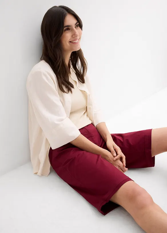 Papertouch-bermudashorts i bomull med komfortlinning, bonprix