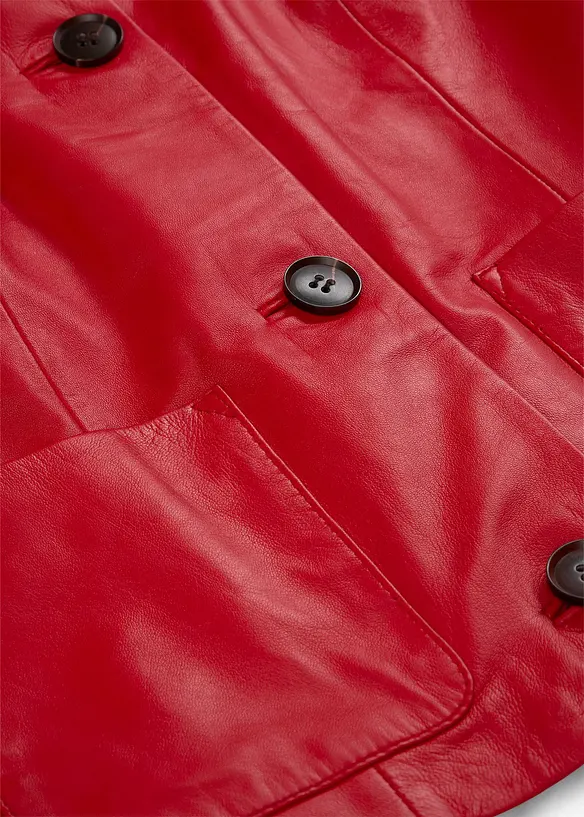 Kort skinnjakke av lammenappa, bonprix