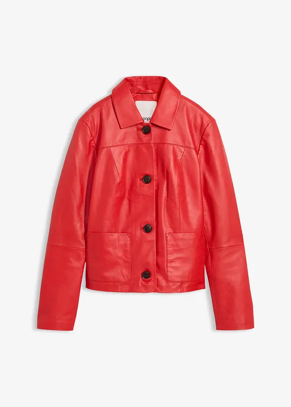 Kort skinnjakke av lammenappa, bonprix