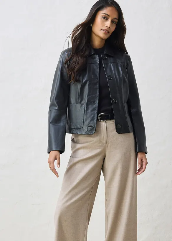 Skinnjakke i lammenappa, bonprix