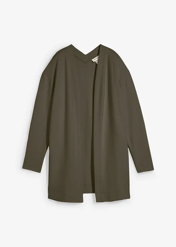 Lang sweatjakke i myk bomullsmiks, bonprix