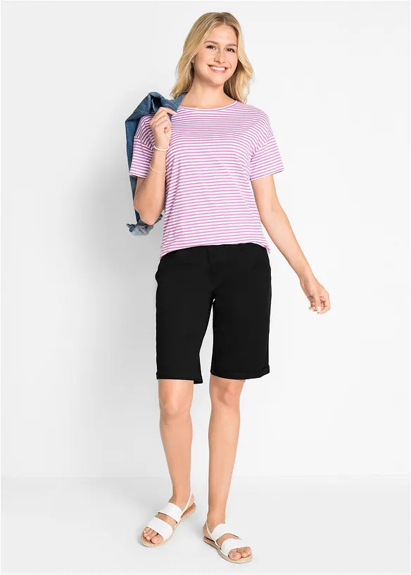 Papertouch-bermudashorts i bomull med komfortlinning, bonprix