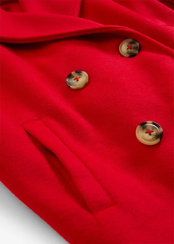 Oversized, kort trenchcoat i ullstil, bonprix