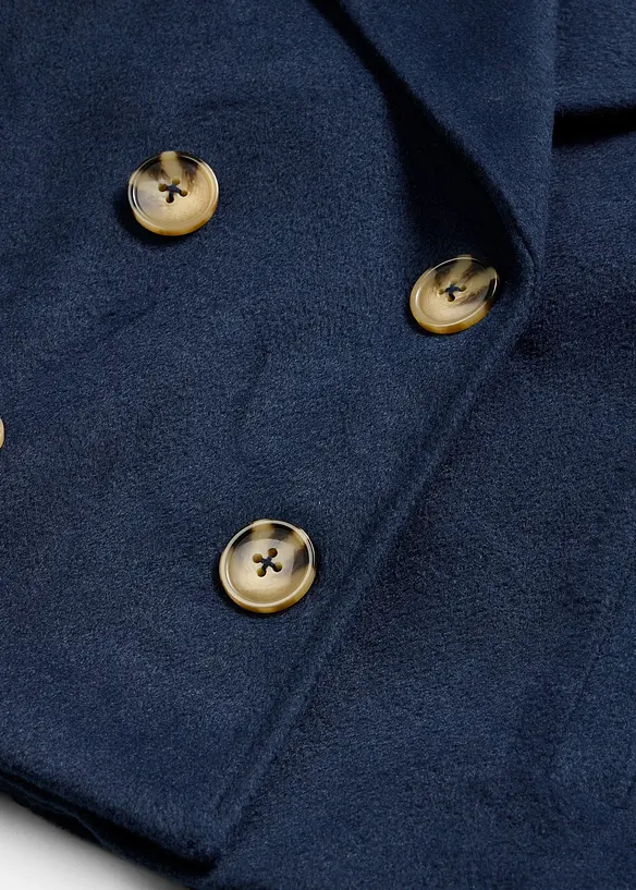 Oversized, kort trenchcoat i ullstil, bonprix