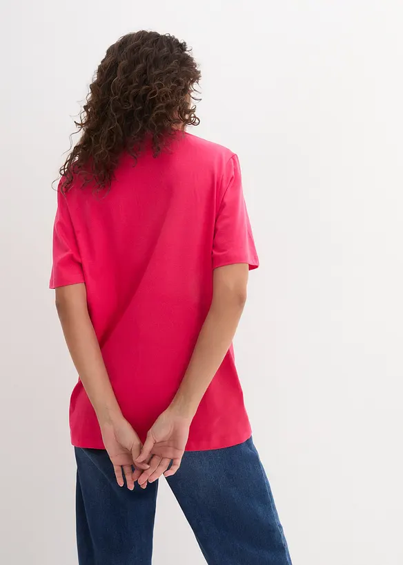 Vid, lang topp med V-hals, kortermet (5-pack), bonprix