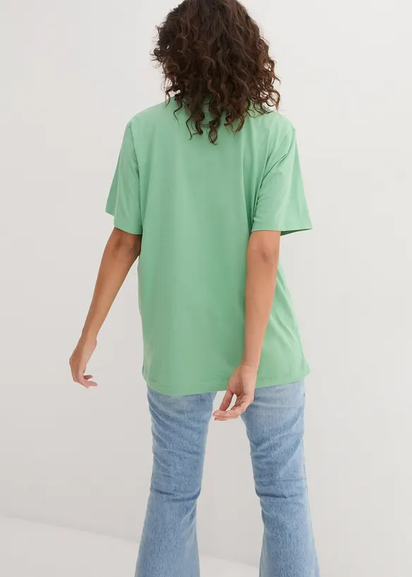 Vid, lang topp med V-hals, kortermet (5-pack), bonprix