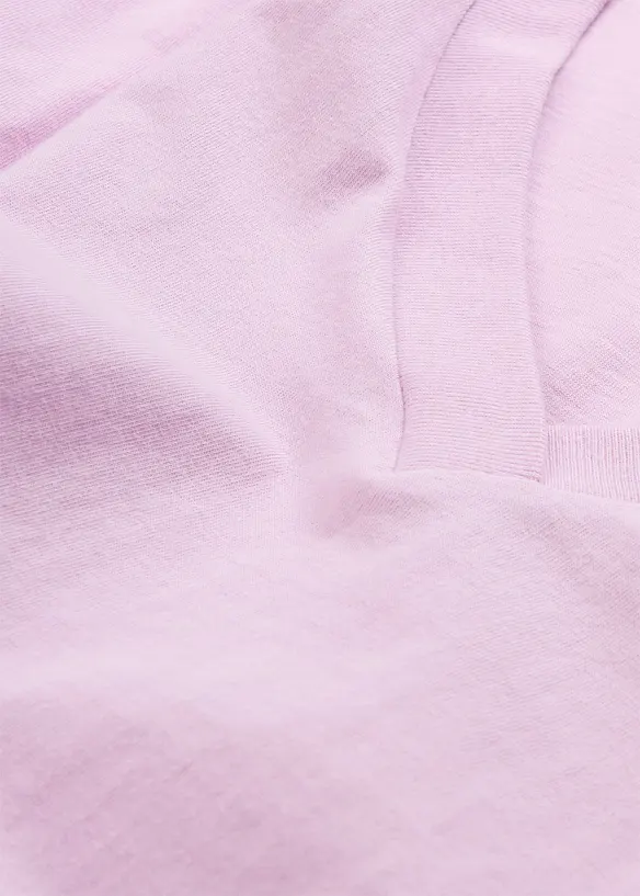 Vid, lang topp med V-hals, kortermet (5-pack), bonprix