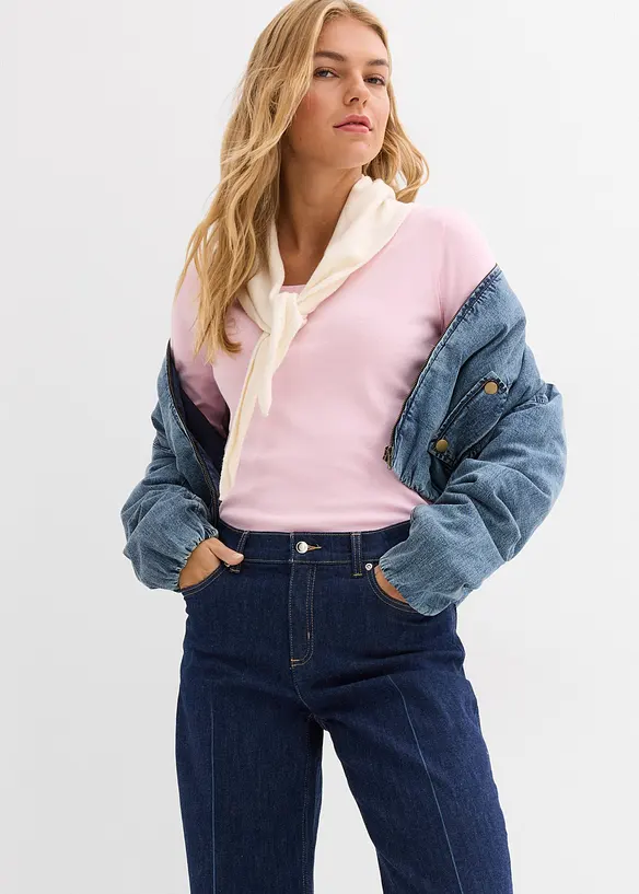 Langermet topp i 100% &oslash;kologisk bomull, bonprix