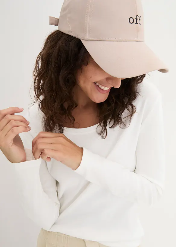 Langermet topp i 100% &oslash;kologisk bomull, bonprix