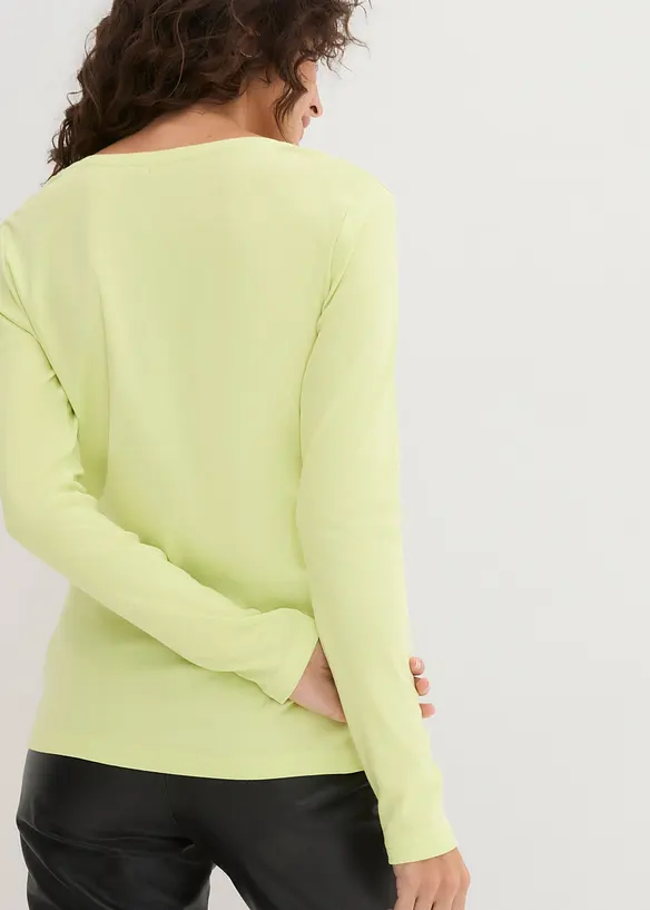 Langermet topp i 100% &oslash;kologisk bomull, bonprix