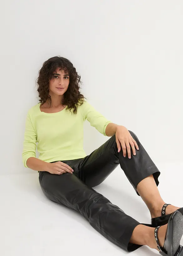 Langermet topp i 100% &oslash;kologisk bomull, bonprix