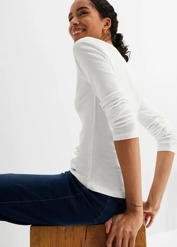 Langermet topp i 100% &oslash;kologisk bomull, bonprix