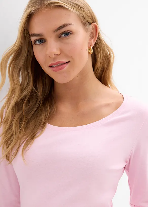 Langermet topp i 100% &oslash;kologisk bomull, bonprix