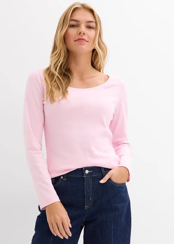 Langermet topp i 100% &oslash;kologisk bomull, bonprix