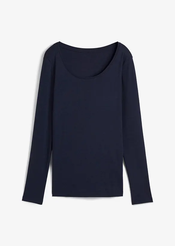 Langermet topp i 100% &oslash;kologisk bomull, bonprix