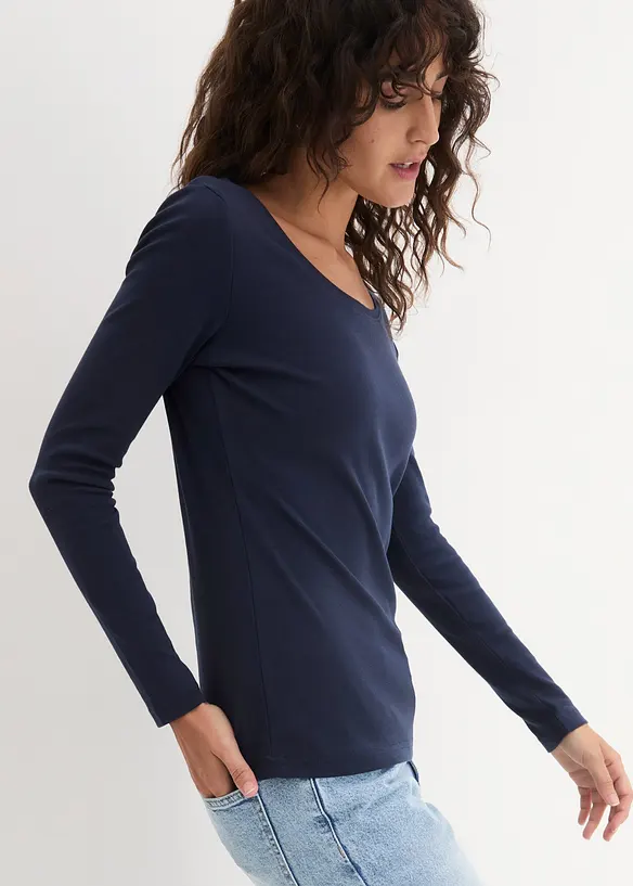 Langermet topp i 100% &oslash;kologisk bomull, bonprix