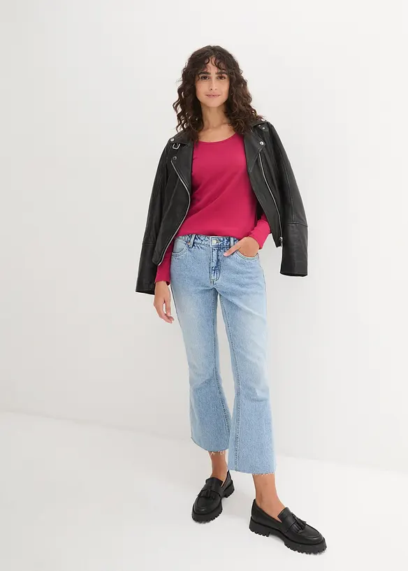 Langermet topp i 100% &oslash;kologisk bomull, bonprix