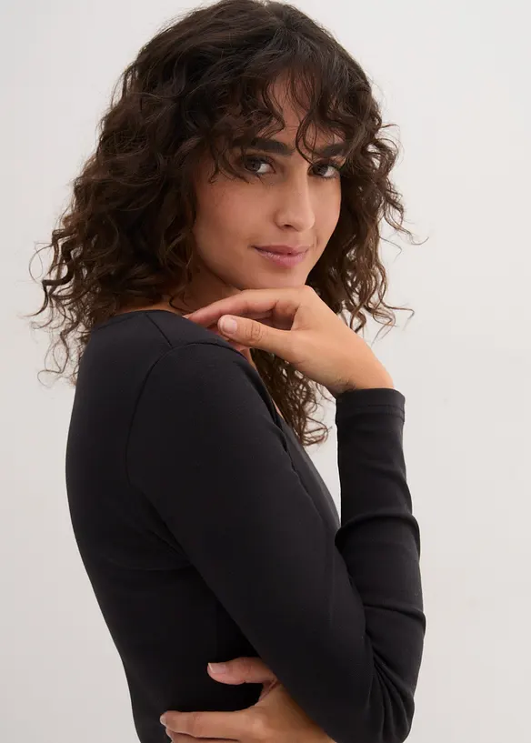 Langermet topp i 100% &oslash;kologisk bomull, bonprix