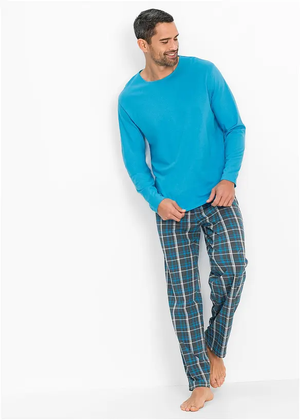 Pyjamas i 100% bomull med lange ermer, bonprix