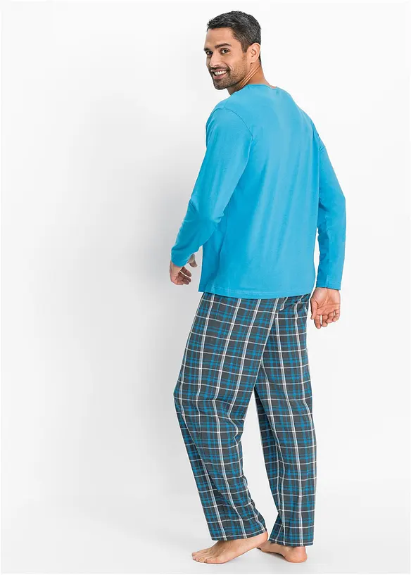 Pyjamas i 100% bomull med lange ermer, bonprix