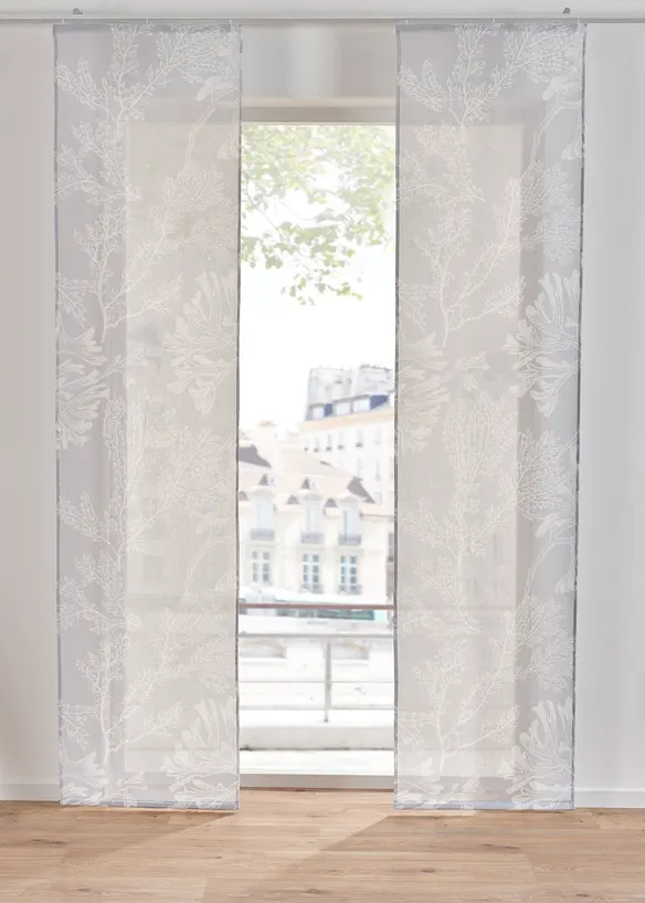 Panelgardin med blomsterm&oslash;nster (1-pack), bonprix