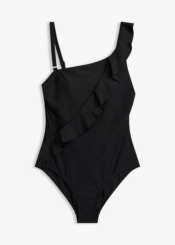 One shoulder-badedrakt med volang, bonprix