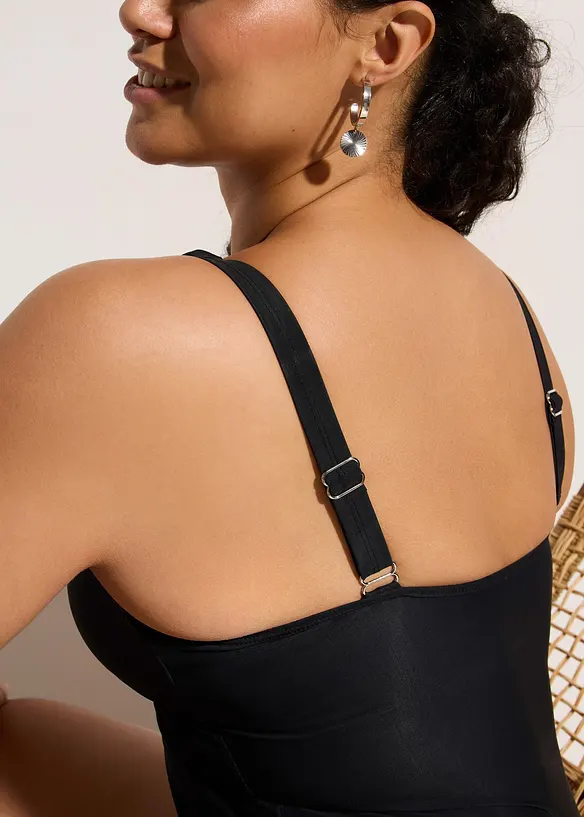 Shape-badedrakt med transparent mesh, lett formende, bonprix