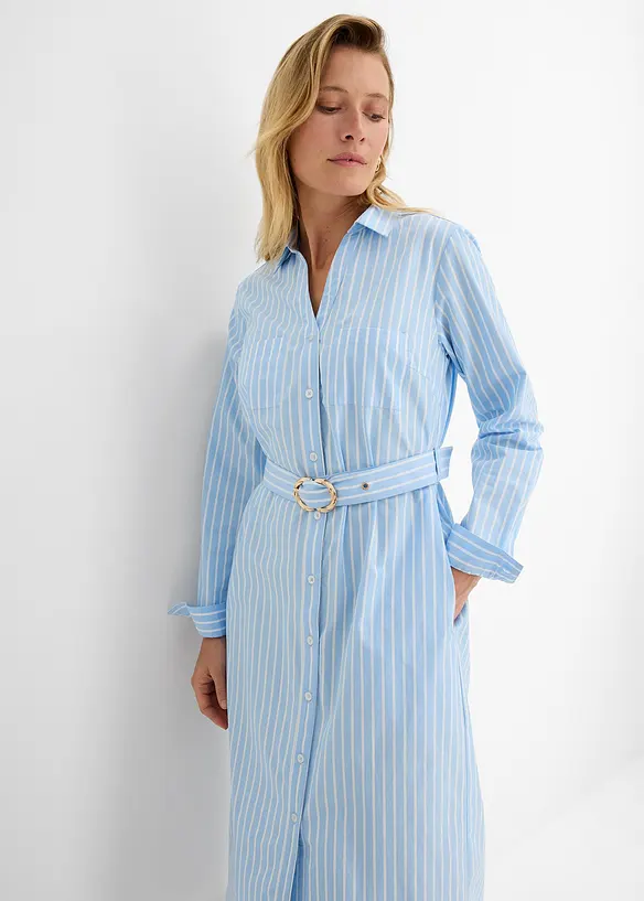 Skjortekjole i 100% bomull, bonprix