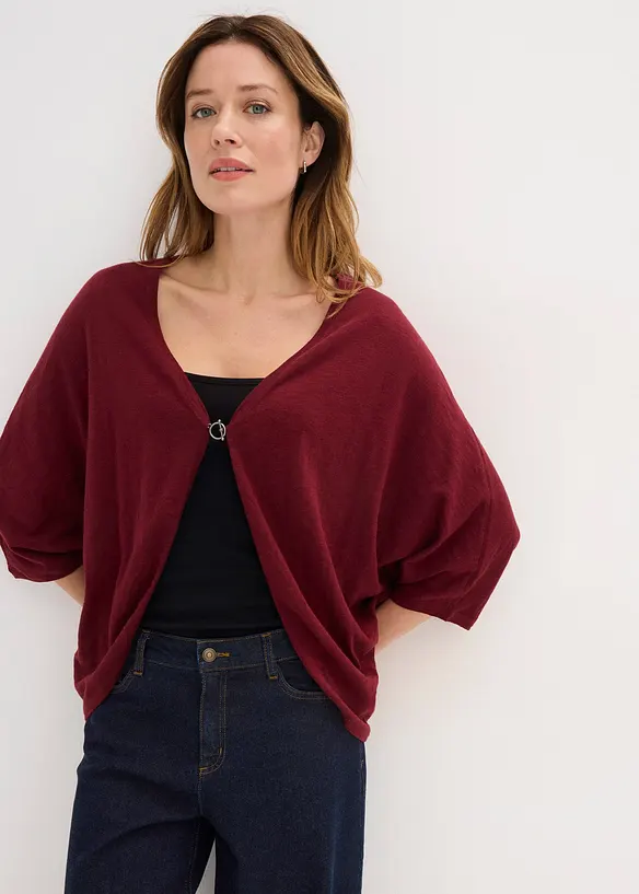 Finstrikket cardigan i 100% bomull, bonprix