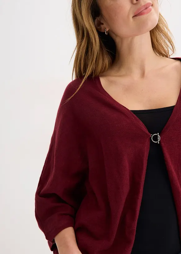 Finstrikket cardigan i 100% bomull, bonprix