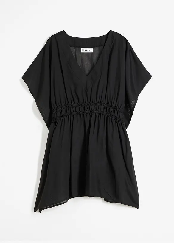 Transparent strandtunika med V-hals, bonprix