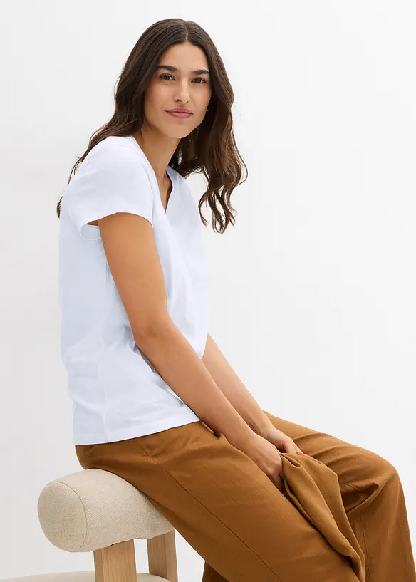 T-skjorte i &oslash;kologisk bomull (2-pack), bonprix