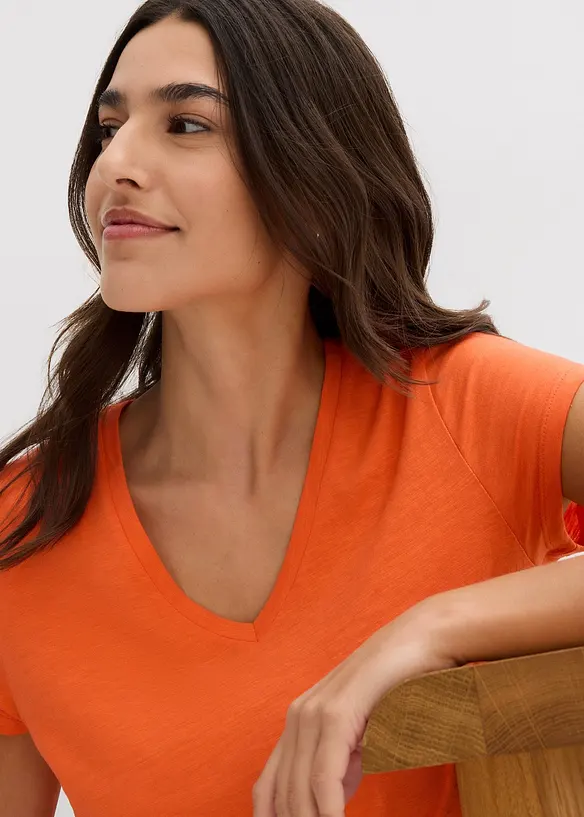 T-skjorte i &oslash;kologisk bomull (2-pack), bonprix