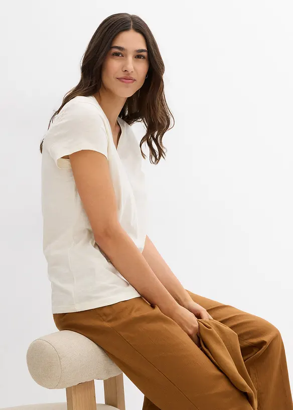 T-skjorte i &oslash;kologisk bomull (2-pack), bonprix