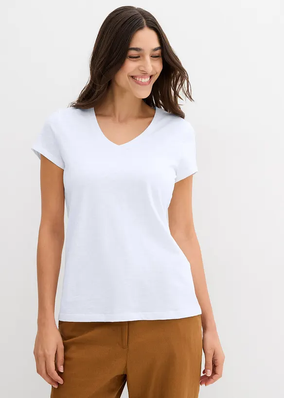 T-skjorte i &oslash;kologisk bomull (2-pack), bonprix