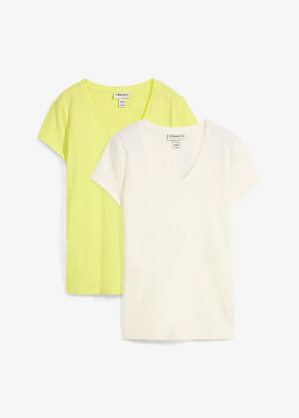 T-skjorte i &oslash;kologisk bomull (2-pack), bonprix