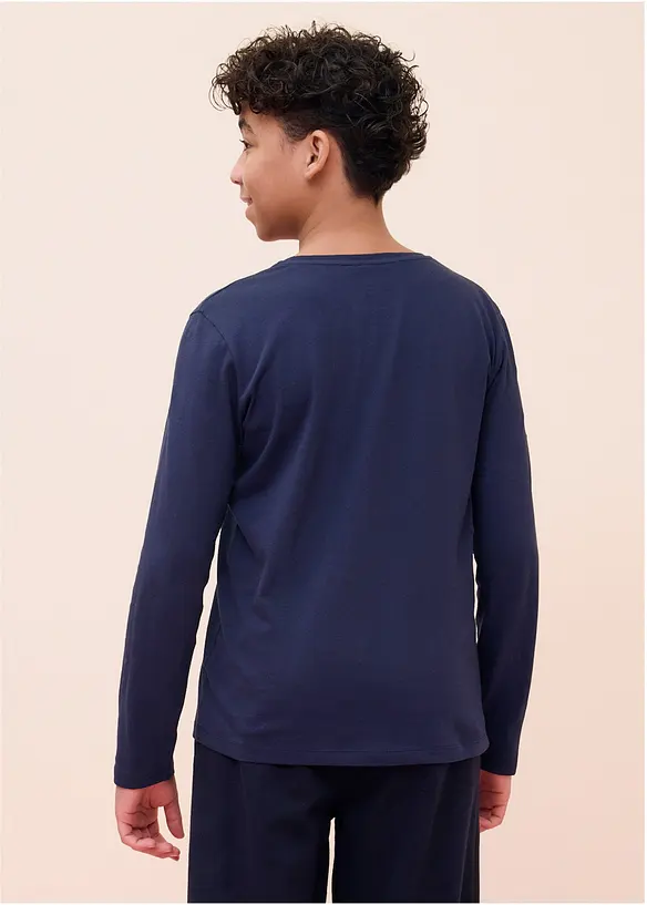 Langermet topp med &oslash;kologisk bomull (5-pack), bonprix